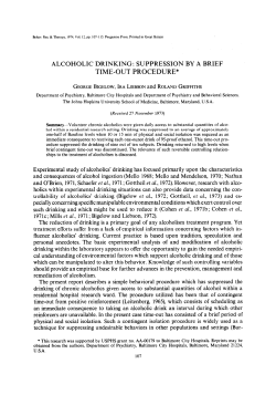 alcoholic drinking: suppression by a brief time-out