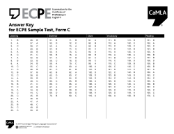 Answer Key for ECPE Sample Test, Form C