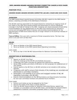 IEEE AWARDS BOARD AWARDS REVIEW COMMITTEE CHAIR