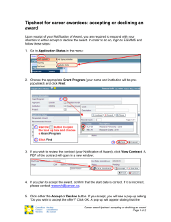 Tipsheet for career awardees: accepting or declining an award