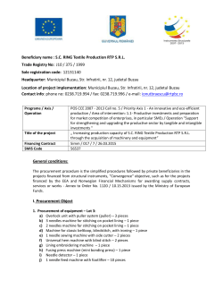 SPECIFICAŢII TEHNICE