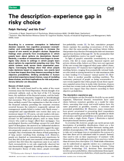 The description&ndash;experience gap in risky choice