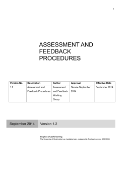 Assessment and Feedback Procedures