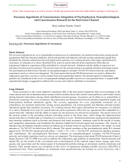 Necessary Ingredients of Consciousness