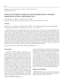 EffEcts of Abiotic strEss on sEEd GErminAtion And root Growth of