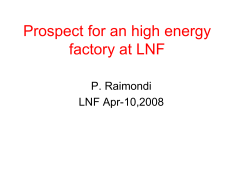 Prospects for an high energy e+e- machine at Frascati - INFN-LNF