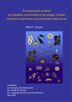 Environmental variables and plankton communities in the pelagic of