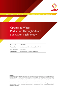 Optimised Water Reduction Through Steam Sanitation Technology