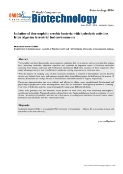 Isolation of thermophilic aerobic bacteria with hydrolytic activities
