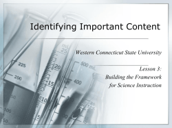 Identify the big ideas, key concepts, knowledge