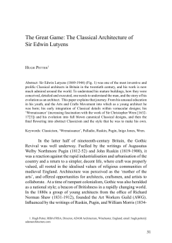 The Great Game: The Classical Architecture of Sir Edwin Lutyens