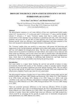 drought tolerance and water-use efficiency of