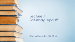 Lecture 3 Saturday, March 4th
