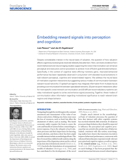 Embedding reward signals into perception and cognition
