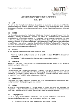young persons lecture competition