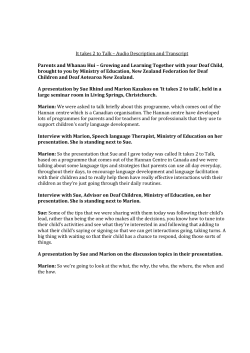 It takes 2 to Talk * Audio Description and Transcript