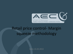 Retail price control- Margin squeeze methodology