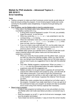 Matlab for PhD students