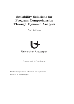 Scalability Solutions for Program Comprehension Through Dynamic