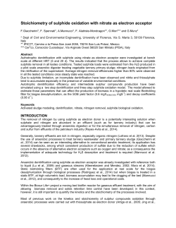 Stoichiometry of sulphide oxidation with nitrate as electron acceptor