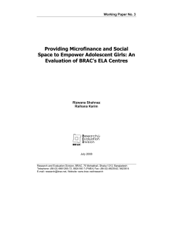 Providing Microfinance and Social Space to