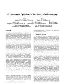 Combinatorial Optimization Problems in Self