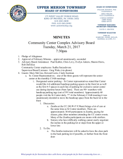 MINUTES Community Center Complex Advisory Board Tuesday