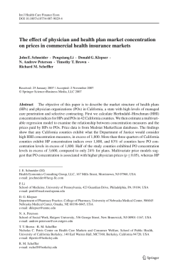 The effect of physician and health plan market concentration on