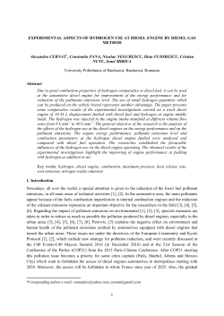 EXPERIMENTAL ASPECTS OF HYDROGEN USE AT DIESEL