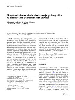 Biosynthesis of coumarins in plants: a major pathway still to be