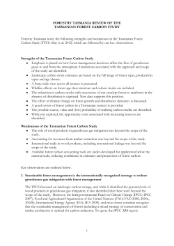 FORESTRY TASMANIA REVIEW OF THE TASMANIAN FOREST