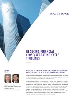 reducing financial close/reporting cycle timelines
