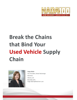 Break the Chains that Bind Your Used Vehicle Supply Chain