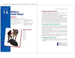 Being a Team Player 14 Being a Team Player - Goodheart