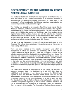 development in the northern kenya needs legal backing