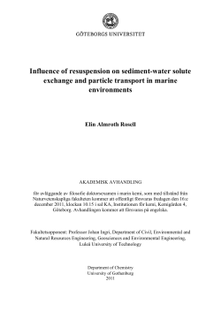 Influence of resuspension on sediment-water solute