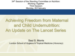 Maternal and child undernutrition