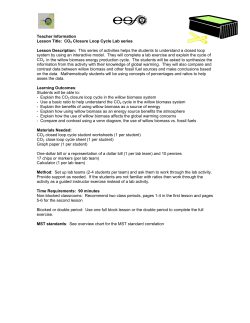 CO2 Closure Loop Cycle Lab series Lesson Description - SUNY-ESF