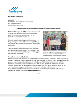 Andrews Federal Makes Donation to Purchase School Uniforms