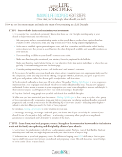 making life Disciples next steps