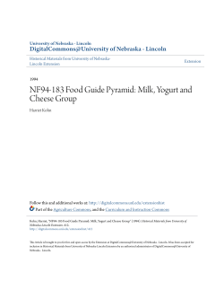 Milk, Yogurt and Cheese Group - DigitalCommons@University of