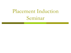 Placement Induction Seminar