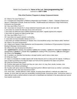 Model Viva Questions for &ldquo;Name of the Lab: Java