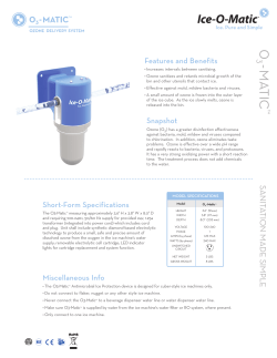 O3-Matic Spec Sheet - Ice-O