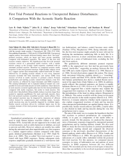 First Trial Postural Reactions to Unexpected Balance Disturbances