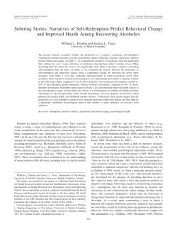 Sobering Stories: Narratives of Self