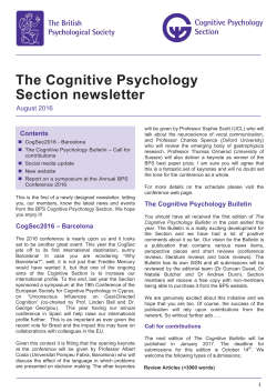 The Cognitive Psychology Section newsletter