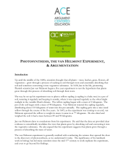 Photosynthesis, the van Helmont Experiment - Argument