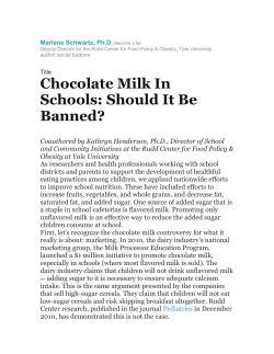 Chocolate Milk In Schools: Should It Be Banned?