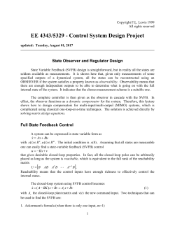 State Observer and Regulator Design
